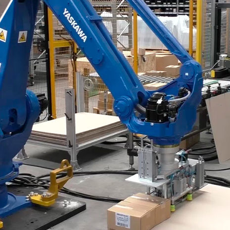 línea de paletización y envasado robotizada - IMANPACK Packaging & Eco Solutions S.p.a.