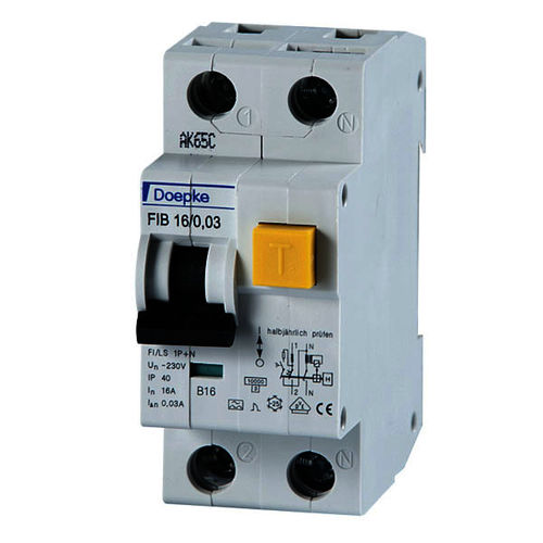 Interruptor diferencial de sobrecorriente - FIB 06/0,03/1+N-A - Doepke Schaltgeräte GmbH - modulable / en caja moldeada
