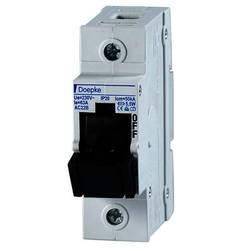 Interruptor seccionador unipolar - 2 - 63 A | Tytan 50 A, 1-pole - Doepke Schaltgeräte GmbH - con fusibles tipo D0 / modular