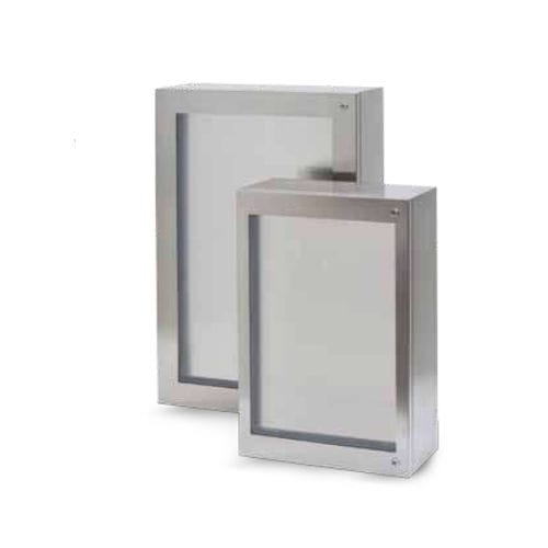 Caja con puerta transparente - CLN series - MPGAMMA srl - rectangular / modular / de acero inoxidable