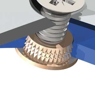 Inserto roscado - Microbarb® - TAPPEX - de latón / plano / para plástico