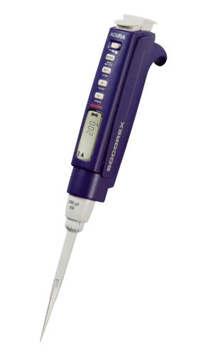 Pipeta monocanal - Acura® electro 926 series - Socorex Isba S.A. - de vidrio borosilicato / electrónica