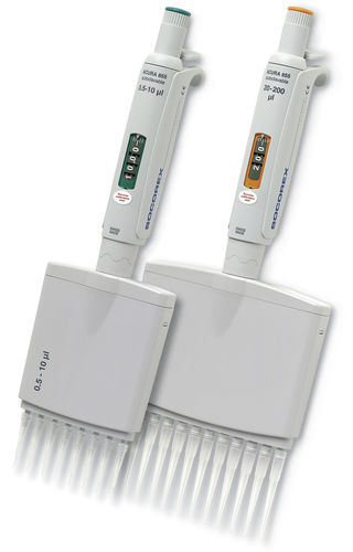 Pipeta multicanal - Acura® manual 855 series - Socorex Isba S.A. - de vidrio borosilicato / electrónica