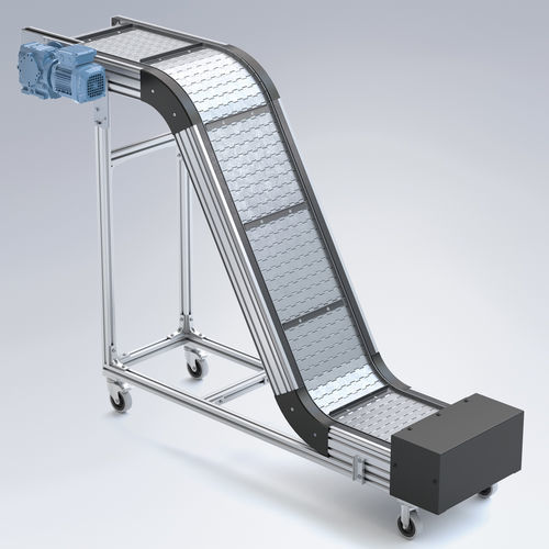 Transportador de cinta modular - KFS-P 2040.86 - Maschinenbau Kitz GmbH - inclinado / de transporte / modular