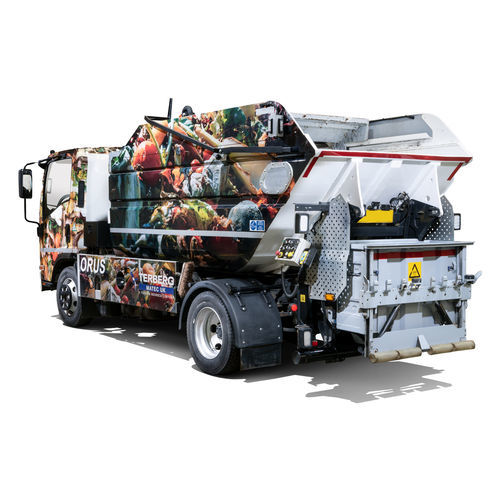 Camión de basura carga lateral - ORUS - Dennis Eagle - híbrido / eléctrico / con remolque volquete