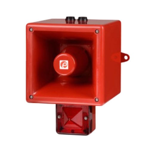 Claxon de alarma de incendio - AL121 - E2S Warning Signals - con avisador luminoso de xenón