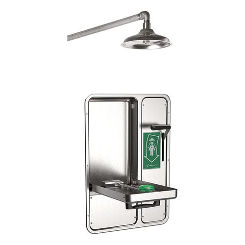 Ducha de seguridad de pared - 8356WCW AXION - Haws AG - Headquarters for Europe, Middle East and - con lavaojos y lavacara / de acero inoxidable