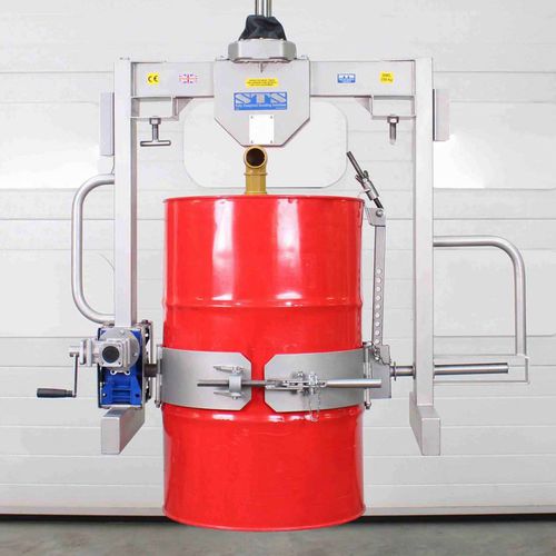 Elevador para barriles manual - DRU02-WLC-SS-FB-Ex - STS - Bespoke Handling Equipment - con horquilla / ATEX / de acero inoxidable