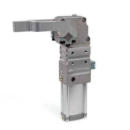 Unidad de fijación accionada neumáticamente - GN 8620 - Otto Ganter GmbH & Co. KG - para ensamblaje soldado / montada en gato neumático / anodizada