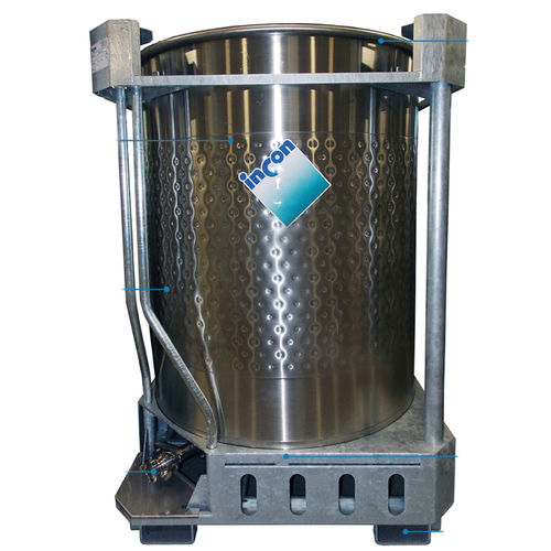 Contenedor IBC de acero inoxidable - PLA series - INCON - para alimentos / de producto químico / para productos farmacéuticos
