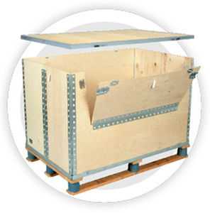 Caja-palé de acero - RePak P, T, L - Nefab - de contrachapado / de transporte / plegable