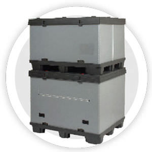 Caja-palé de plástico - Nefab - de transporte / plegable