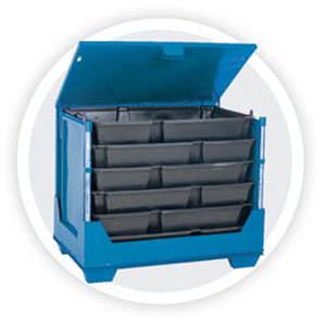 Caja-palé de acero - Nefab - para productos peligrosos