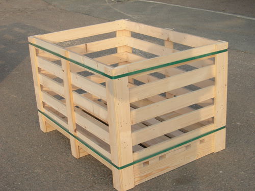 Caja-palé de madera - Panopack - plegable / calada
