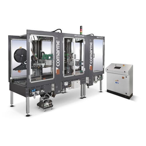 Precintadora de cajas de cartón papel engomado - GEM XF670-GP + DCM  - COMARME - varias solapas / cinta adhesiva / automática