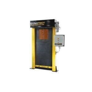 Puerta enrollable - Dynatect Manufacturing, Inc. - de aluminio / de tejido / para interior