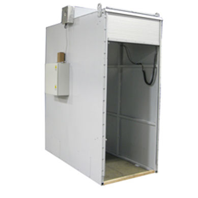 Puerta enrollable - Dynatect Manufacturing, Inc. - de metal / de tejido / para interior