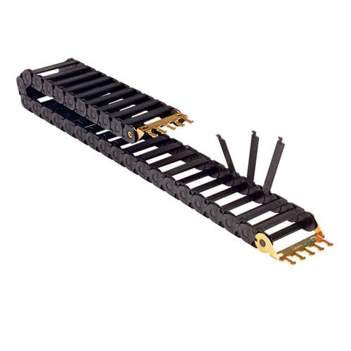 Cadena portacables abierta - Nylatrac® SP series - Dynatect Manufacturing, Inc. - de plástico / con separadores / para la robótica