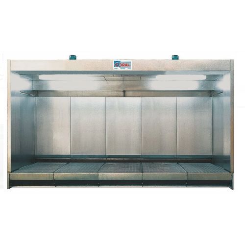 Cabina de pintura abierta - Zincvelo ZPG series - CORAL - para piezas de recambio / con cortinas de agua / modular