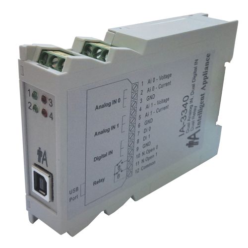 Módulo de entrada analógico - IA-3340-U 	  - Intelligent-Appliance - USB / con 2 E / de tensión