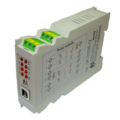 Módulo de relé DC - IA-3308-U - Intelligent-Appliance - en riel DIN / USB