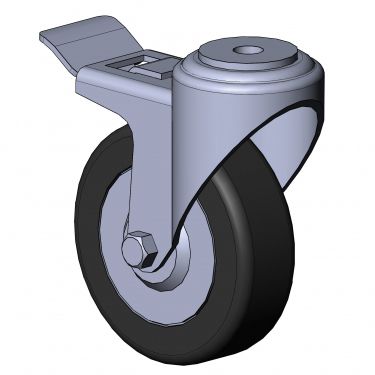 Ruedecilla giratoria - 1320 K series - TecEnMa GmbH - con vástago / con freno / con orificio central