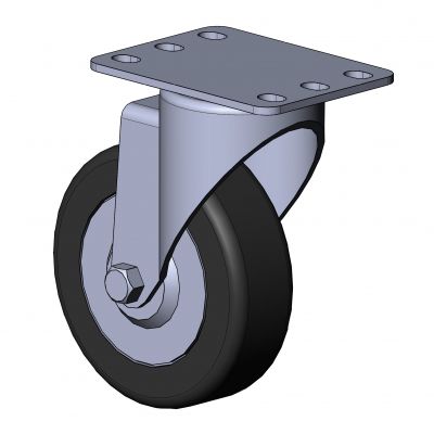 Ruedecilla giratoria - 1330 K series - TecEnMa GmbH - con platino giratorio / de acero zincado / de caucho