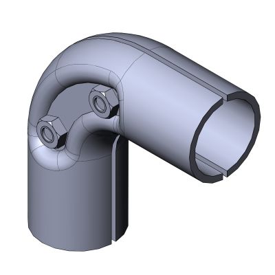 Conexión de tubo redondo - 5011 S 001 SW 01 - TecEnMa GmbH - de codo / de acero zincado