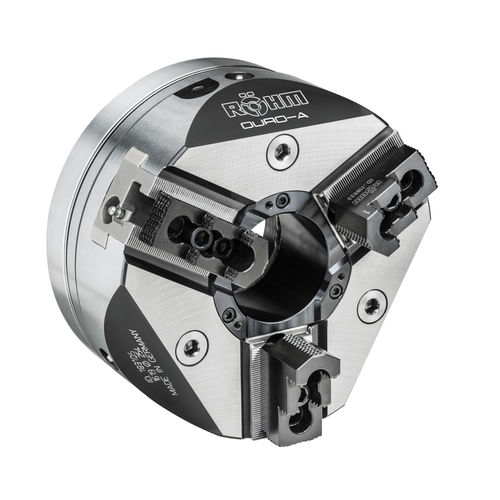 Mandril de torno automático - DURO-A - RÖHM GmbH - 3 mordazas / con centro hueco / para mecanizado
