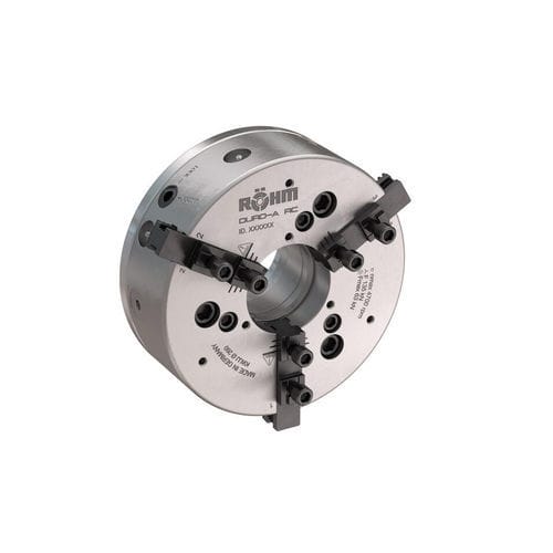 Mandril de torno automático - DURO-A RC - RÖHM GmbH - 3 mordazas / para mecanizado / con centro hueco