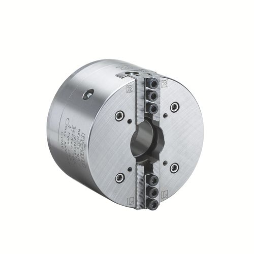 Mandril de torno automático - KFD-HS - RÖHM GmbH - 2 mordazas / con centro hueco / adaptador