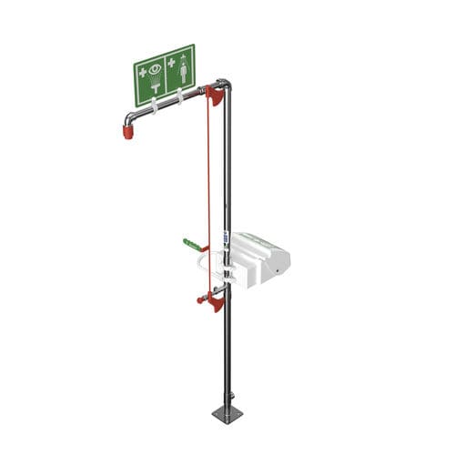 Ducha de seguridad de pie - EXP-20G/45G - Hughes Safety Showers - con lavaojos y lavacara / para entorno peligroso / de interior