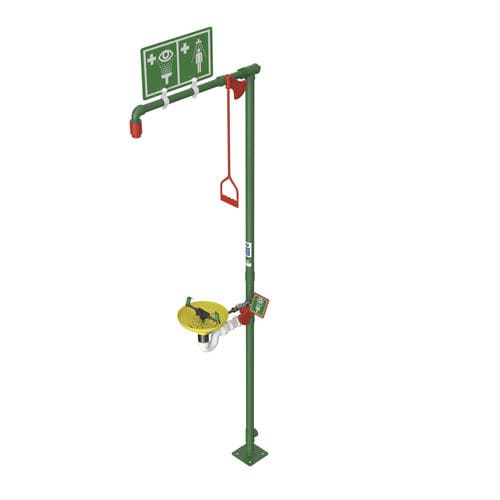 Ducha de seguridad de pie - EXP-SD-18G/75G - Hughes Safety Showers - con lavaojos y lavacara / sin calefacción / para entorno peligroso