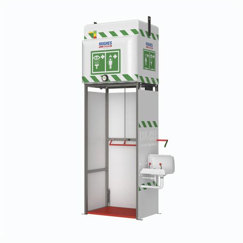 Ducha de seguridad de pie - EXP-MH-14KS/350 - Hughes Safety Showers - con lavaojos y lavacara / con depósito / para entorno peligroso