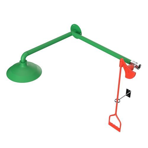 Ducha de seguridad montada en puerta - LAB-23GS/OD - Hughes Safety Showers - de interior / de descontaminación / de acero inoxidable