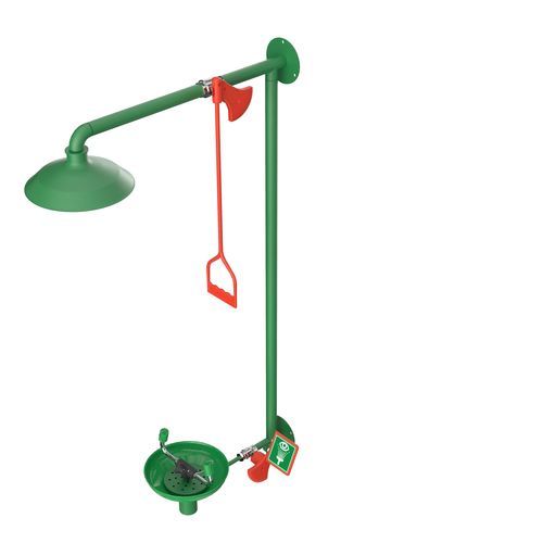 Ducha de seguridad de pared - LAB-33GS/34G - Hughes Safety Showers - sin calefacción / con lavaojos y lavacara / para entorno peligroso