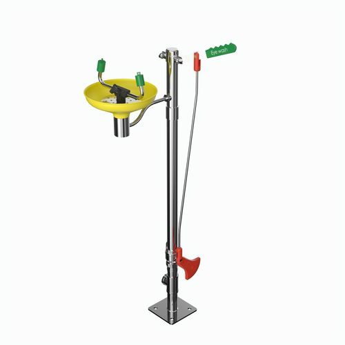 Lavaojos lavacara de pie - EXP-SD-75GS/P - Hughes Safety Showers - de plástico / de exterior / para entorno agresivo