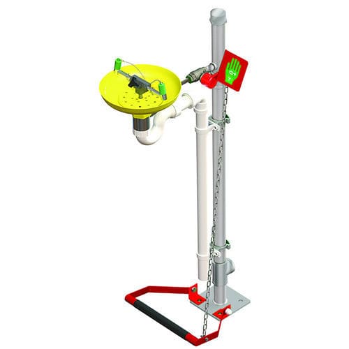 Lavaojos de pie - STD-75G/P - Hughes Safety Showers - de plástico / para entorno peligroso / de interior