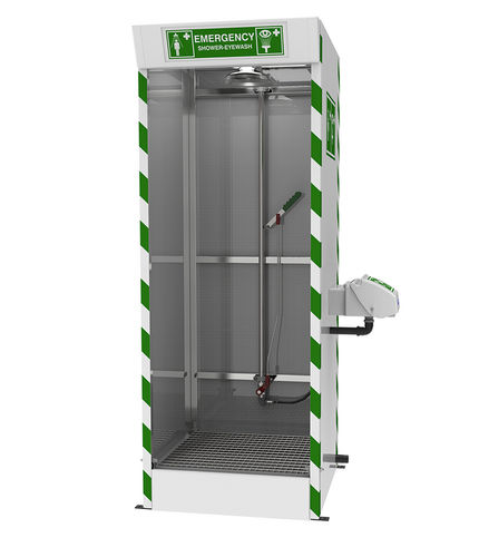 Cabina de ducha de pie - STD-SD-32K/45G - Hughes Safety Showers - para entorno peligroso / de interior / de descontaminación