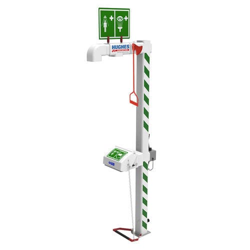 Ducha de seguridad de pie - EXP-AH-5G/45G - Hughes Safety Showers - de exterior / para entorno peligroso / con lavaojos y lavacara