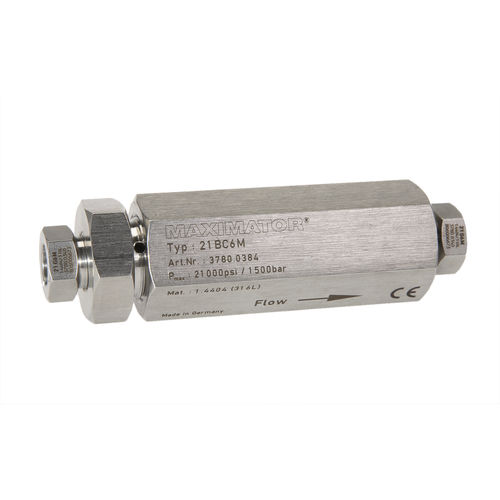 Válvula de retención de globo - 21BC series - Maximator GmbH - de bolas / para gas / de acero inoxidable