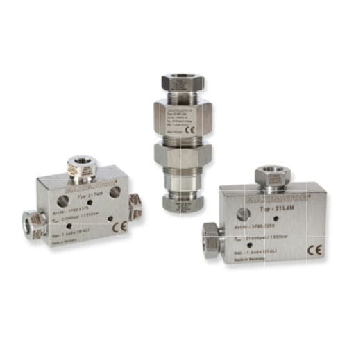 Racor hidráulico - 21AVA4M series - Maximator GmbH - de rosca / de acero inoxidable / antivibratorios