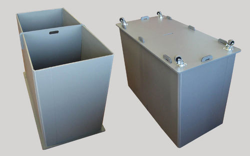 Caja-palé de plástico - Eredi Caimi S.r.l. - con 4 ruedas / plegable