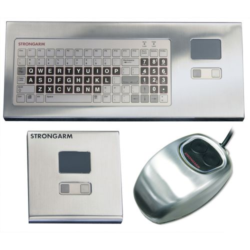 Teclado empotrable - Strongarm Designs - de tecla mecánica / con alfombrilla táctil / con trackball