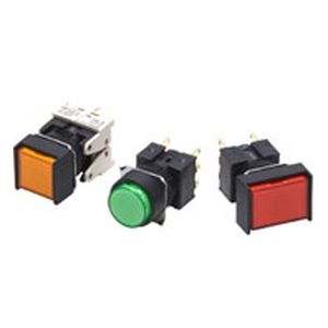 Botón pulsador con luz - A16 - OMRON - no luminoso / montado en panel / en miniatura
