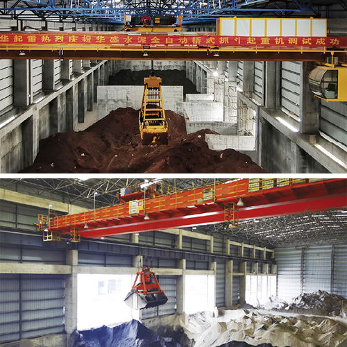 Puente grúa de riel doble - Henan Weihua Heavy Machinery Co., Ltd - con cuchara / inteligente / para almacén
