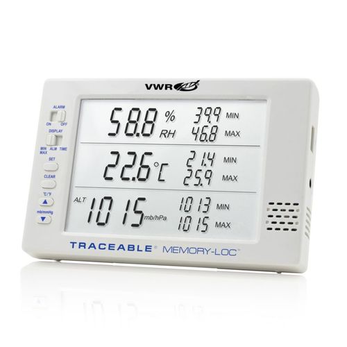 Registrador de datos de temperatura y humedad - VWR - de presión barométrica / USB / con pantalla LCD