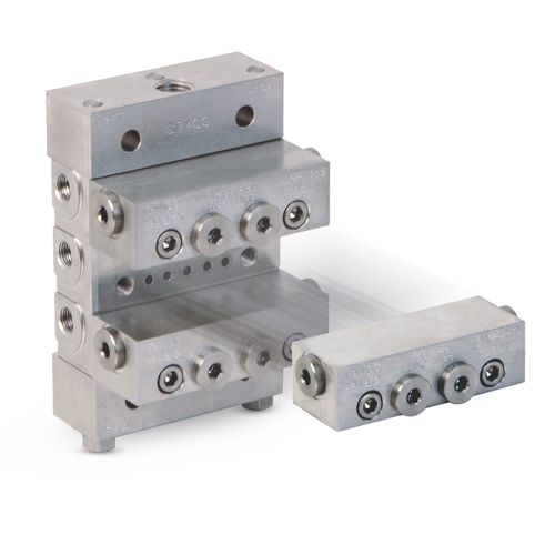 Manifold multivía - Trabon® MSP - GRACO - de acero inoxidable / para electroválvula / industrial