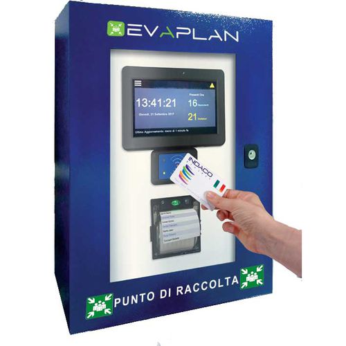 Terminal de colecta de datos - EVAPLAN - Indaco Project s.r.l. - con pantalla táctil / de pared / con lector de tarjetas
