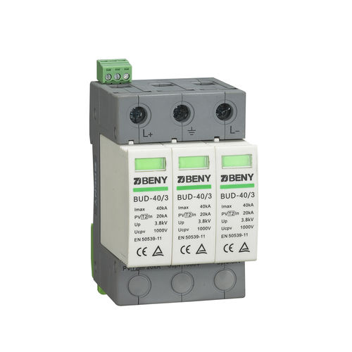 Protector de sobretensión de tipo 2 - BUD-40/3R - Zhejiang Benyi Electrical Co.,ltd. - para instalación fotovoltaica / 3 polos / en riel DIN